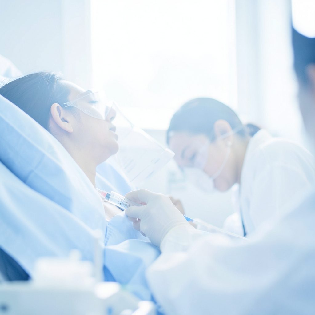 Bright, airy clinical photo representing IVF treatment in a Mumbai clinic, soft white and teal tones, calm mood